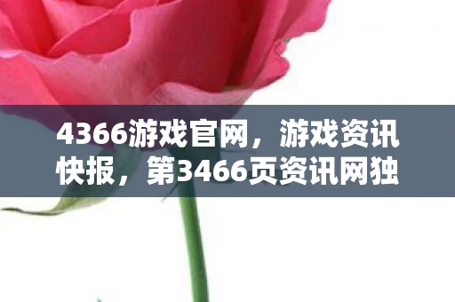 4366游戏官网，游戏资讯快报，第3466页资讯网独家呈现