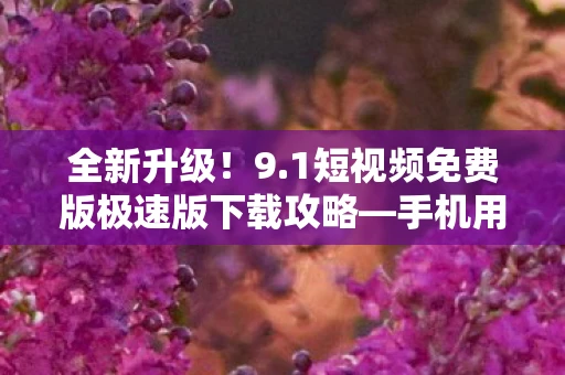 全新升级!9.1短视频免费版极速版下载攻略—手机用户必备之选 全新升级!9.1短视频免费版极速版下载攻略—手机用户必备之选