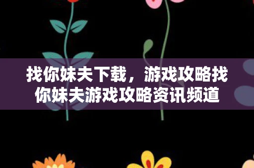 找你妹夫下载，游戏攻略找你妹夫游戏攻略资讯频道