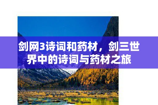 剑网3诗词和药材，剑三世界中的诗词与药材之旅