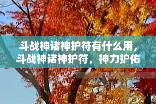 斗战神诸神护符有什么用，斗战神诸神护符，神力护佑，战无不胜