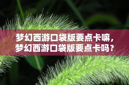 梦幻西游口袋版要点卡嘛,梦幻西游口袋版要点卡吗?梦幻西游口袋版,点卡需求与游戏解析 梦幻西游口袋版要点卡嘛,梦幻西游口袋版要点卡吗?梦幻西游口袋版,点卡需求与游戏解析