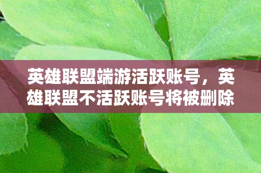 英雄联盟端游活跃账号，英雄联盟不活跃账号将被删除？应对策略与解决方案