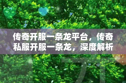 传奇开服一条龙平台,传奇私服开服一条龙,深度解析与警示 传奇开服一条龙平台,传奇私服开服一条龙,深度解析与警示