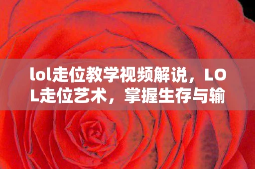 lol走位教学视频解说，LOL走位艺术，掌握生存与输出的关键技巧