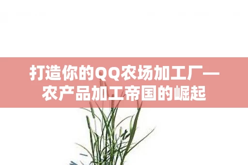 打造你的QQ农场加工厂图片