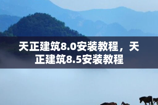 天正建筑8.0安装教程，天正建筑8.5安装教程