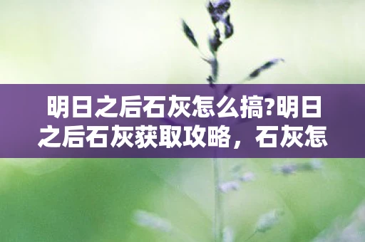 明日之后石灰怎么搞?明日之后石灰获取攻略，石灰怎么弄？