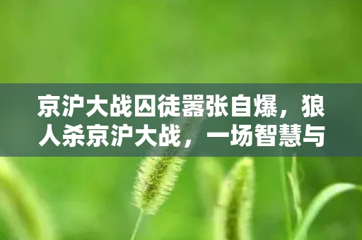 京沪大战囚徒嚣张自爆，狼人杀京沪大战，一场智慧与策略的较量