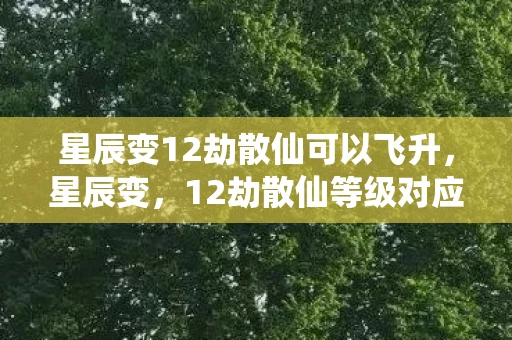 星辰变12劫散仙可以飞升，星辰变，12劫散仙等级对应分析