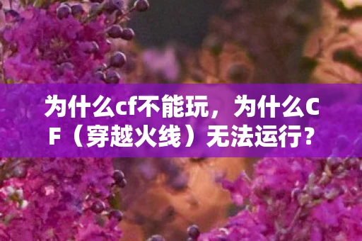 为什么cf不能玩,为什么CF(穿越火线)无法运行? 为什么cf不能玩,为什么CF(穿越火线)无法运行?