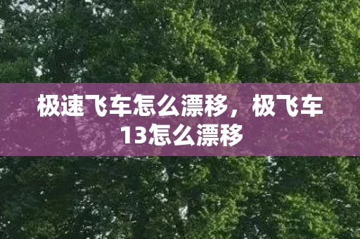 极速飞车怎么漂移,极飞车13怎么漂移 极速飞车怎么漂移,极飞车13怎么漂移