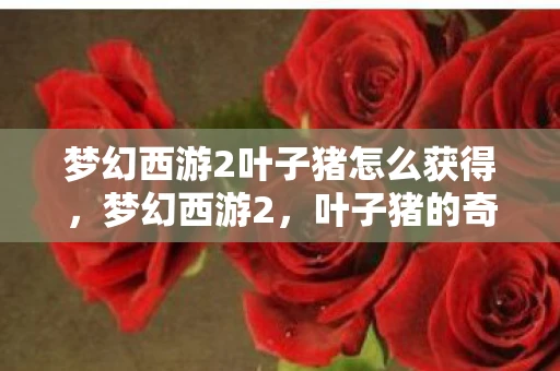 梦幻西游2叶子猪怎么获得，梦幻西游2，叶子猪的奇妙之旅