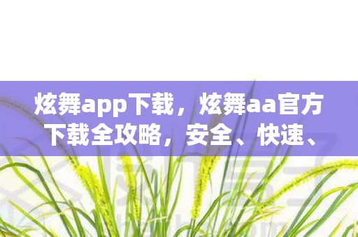 炫舞app下载，炫舞aa官方下载全攻略，安全、快速、无忧体验