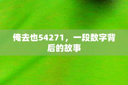 俺去也54271,一段数字背后的故事 俺去也54271,一段数字背后的故事