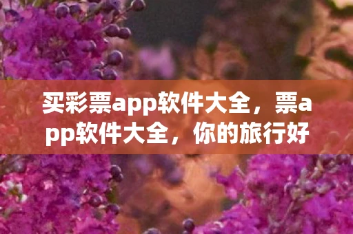 买彩票app软件大全，票app软件大全，你的旅行好帮手