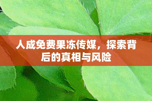 人成免费果冻传媒，探索背后的真相与风险