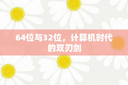 64位与32位，计算机时代的双刃剑