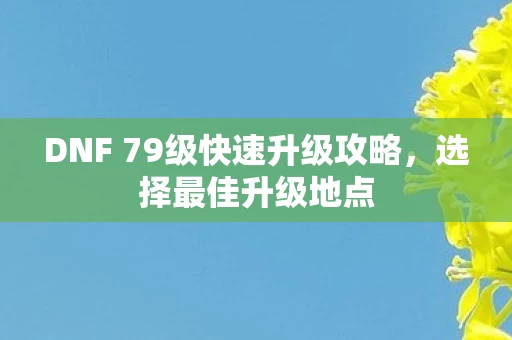 DNF 79级快速升级攻略图片