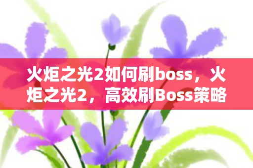 火炬之光2如何刷boss，火炬之光2，高效刷Boss策略解析