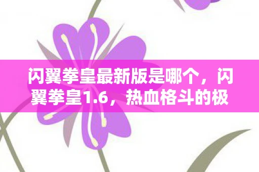 闪翼拳皇最新版是哪个，闪翼拳皇1.6，热血格斗的极致体验