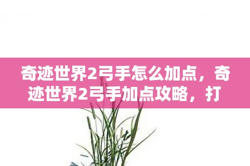 奇迹世界2弓手怎么加点,奇迹世界2弓手加点攻略,打造强力远程输出角色 奇迹世界2弓手怎么加点,奇迹世界2弓手加点攻略,打造强力远程输出角色