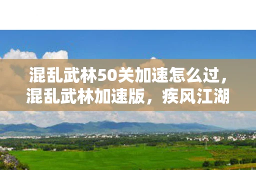 混乱武林50关加速怎么过，混乱武林加速版，疾风江湖，武动乾坤