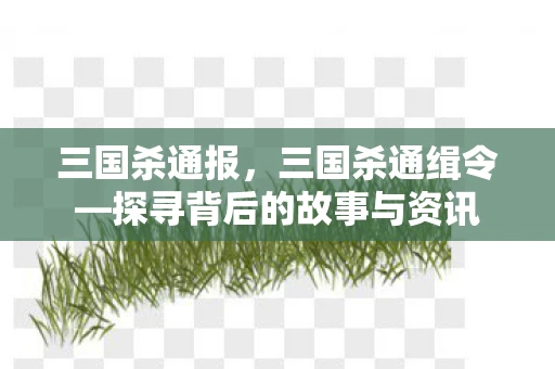 三国杀通报,三国杀通缉令—探寻背后的故事与资讯 三国杀通报,三国杀通缉令—探寻背后的故事与资讯