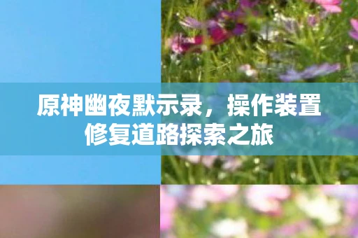 原神幽夜默示录，操作装置修复道路探索之旅