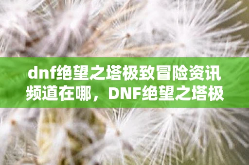 dnf绝望之塔极致冒险资讯频道在哪,DNF绝望之塔极致冒险资讯频道—勇士们的全新挑战之旅 dnf绝望之塔极致冒险资讯频道在哪,DNF绝望之塔极致冒险资讯频道—勇士们的全新挑战之旅