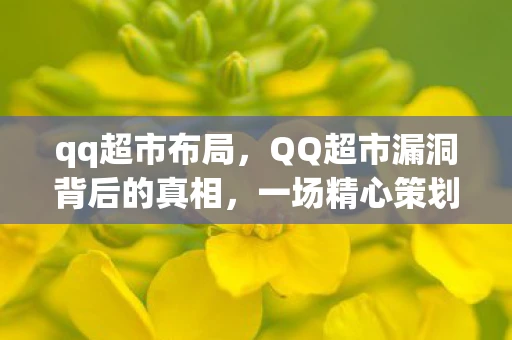 qq超市布局，QQ超市漏洞背后的真相，一场精心策划的乌龙事件