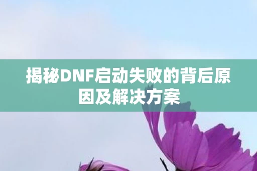 揭秘DNF启动失败的背后原因及解决方案图片
