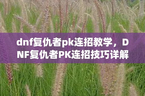 dnf复仇者pk连招教学，DNF复仇者PK连招技巧详解