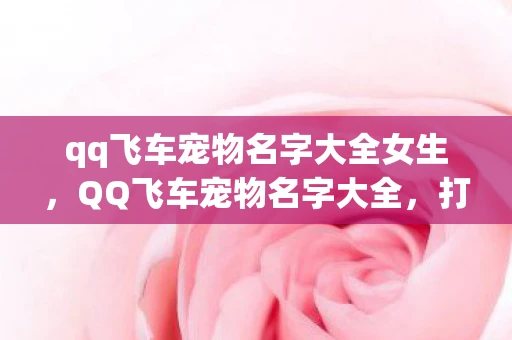 qq飞车宠物名字大全女生,QQ飞车宠物名字大全,打造你的专属萌宠 qq飞车宠物名字大全女生,QQ飞车宠物名字大全,打造你的专属萌宠