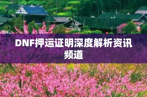 DNF押运证明深度解析资讯频道图片