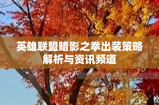 英雄联盟暗影之拳出装策略解析与资讯频道图片