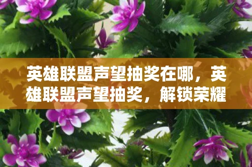 英雄联盟声望抽奖在哪，英雄联盟声望抽奖，解锁荣耀，赢取惊喜