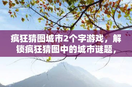 疯狂猜图城市2个字游戏，解锁疯狂猜图中的城市谜题，探寻二字城市的奥秘