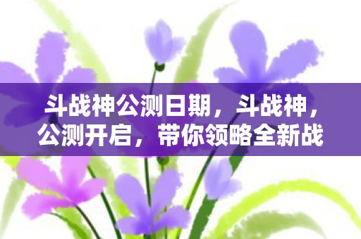 斗战神公测日期，斗战神，公测开启，带你领略全新战斗体验