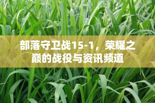 荣耀之巅的战役与资讯频道图片