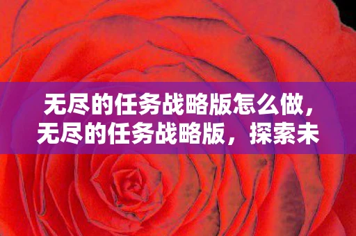 无尽的任务战略版怎么做，无尽的任务战略版，探索未知，征服挑战