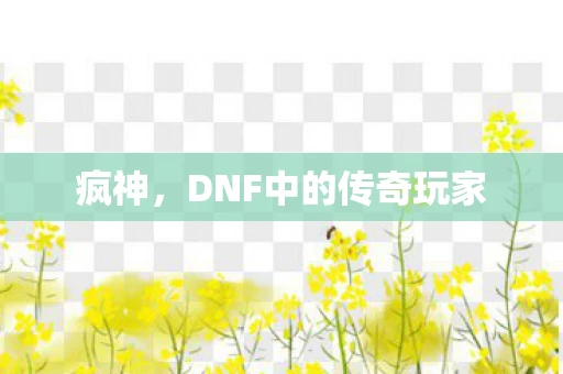 疯神，DNF中的传奇玩家