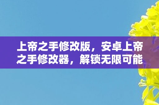 上帝之手修改版，安卓上帝之手修改器，解锁无限可能的秘密武器