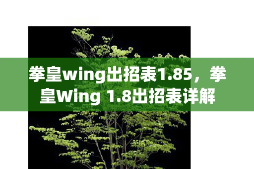 拳皇wing出招表1.85，拳皇Wing 1.8出招表详解