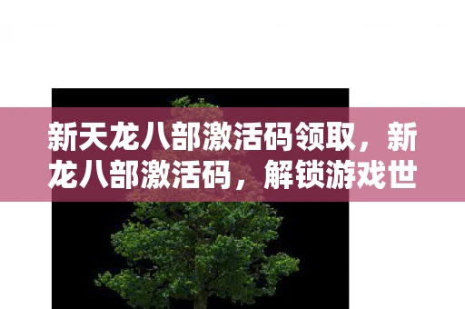 新天龙八部激活码领取，新龙八部激活码，解锁游戏世界的神秘钥匙