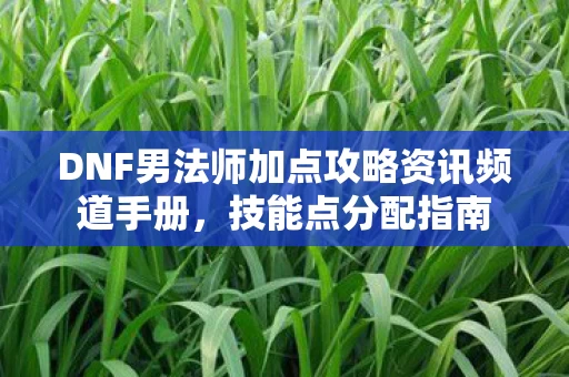 DNF男法师加点攻略资讯频道手册图片