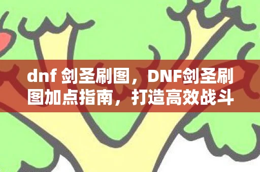 dnf 剑圣刷图，DNF剑圣刷图加点指南，打造高效战斗风格