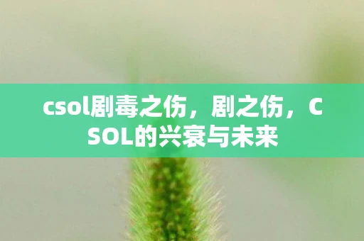 csol剧毒之伤，剧之伤，CSOL的兴衰与未来