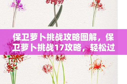 保卫萝卜挑战攻略图解,保卫萝卜挑战17攻略,轻松过关的秘诀 保卫萝卜挑战攻略图解,保卫萝卜挑战17攻略,轻松过关的秘诀