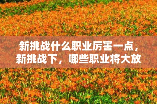 新挑战什么职业厉害一点，新挑战下，哪些职业将大放异彩？